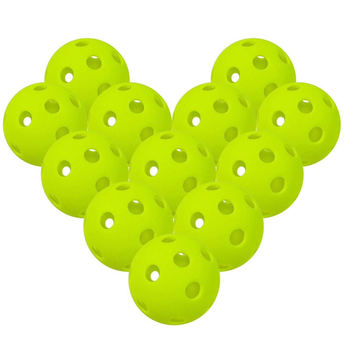 12 Packs 26 Holes Indoor Pickleball Balls for Indoor Courts (Fluorescent Green)