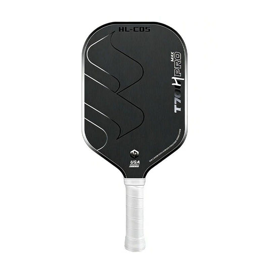 T700 Carbon Fiber Pickleball Paddle 16mm Core Lightweight Single Paddle with Polymer Honeycomb Core（Black grey）