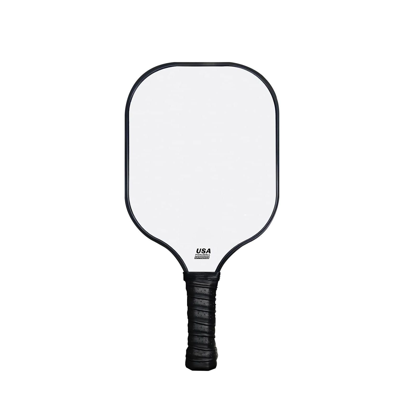 White Fiberglass Pickleball Paddle - Lightweight 215g with Anti-Slip TPU Grip for Outdoor Sports